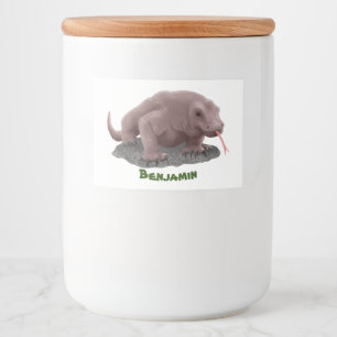 Komodo dragon illustration  food label