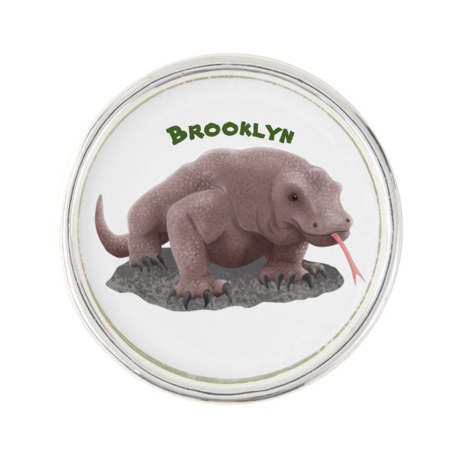 Komodo dragon illustration lapel pin (Front)