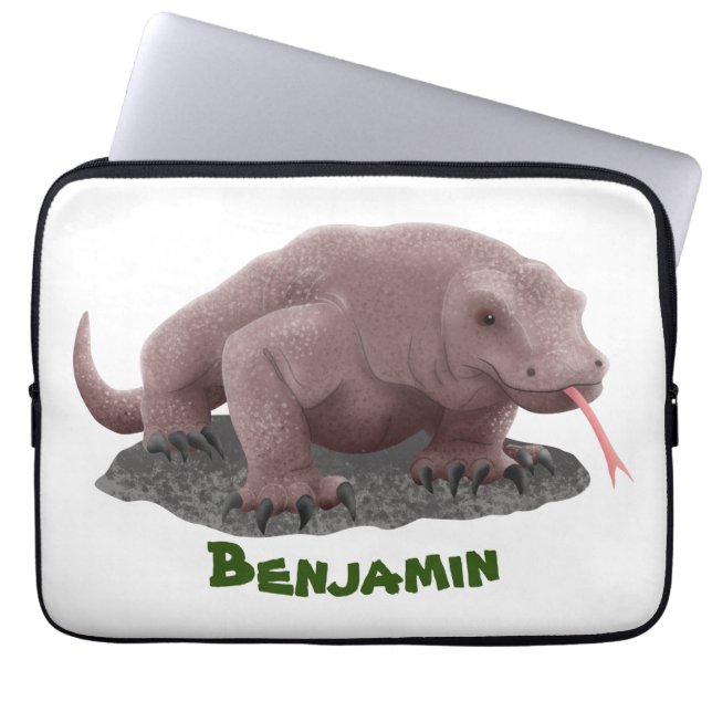 Komodo dragon illustration laptop sleeve (Front)