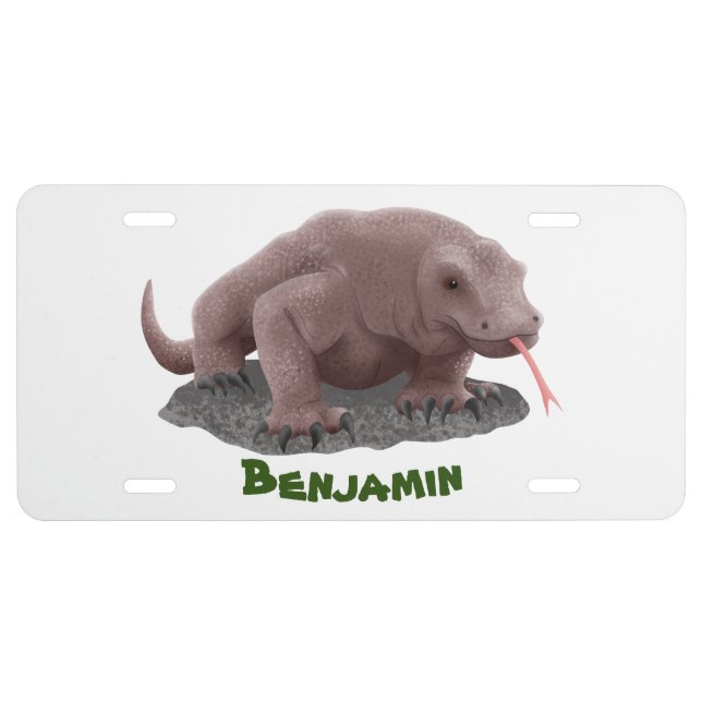 Komodo dragon illustration license plate (Front)