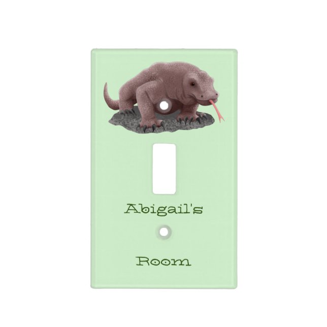 Komodo dragon illustration light switch cover (Front)