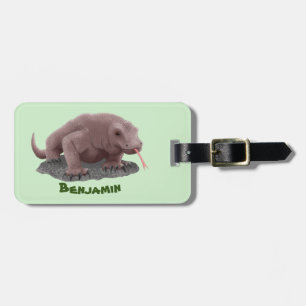 Komodo dragon illustration luggage tag