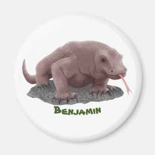 Komodo dragon illustration magnet