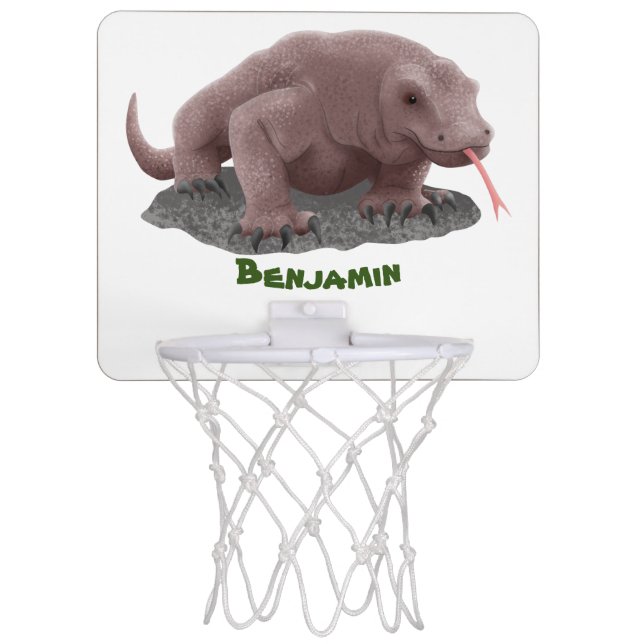 Komodo dragon illustration mini basketball hoop (Front)