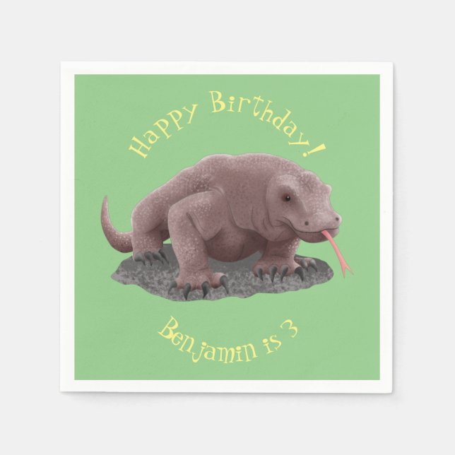 Komodo dragon illustration napkins (Front)