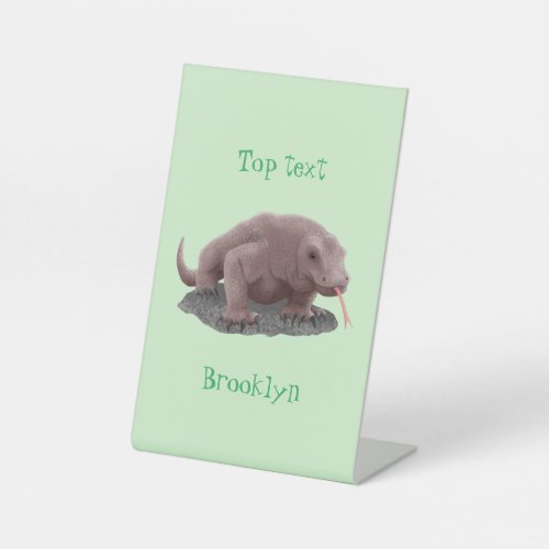 Komodo dragon illustration pedestal sign