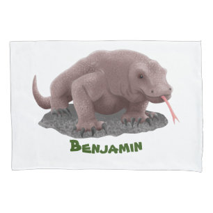 Komodo dragon illustration pillow case