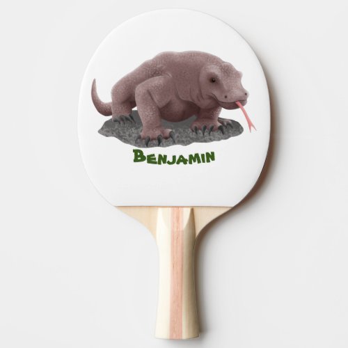 Komodo dragon illustration ping pong paddle