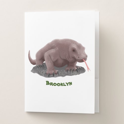 Komodo dragon illustration pocket folder