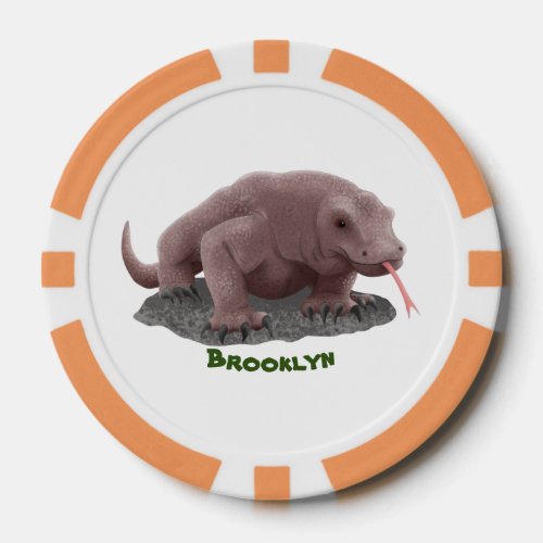 Komodo dragon illustration poker chips