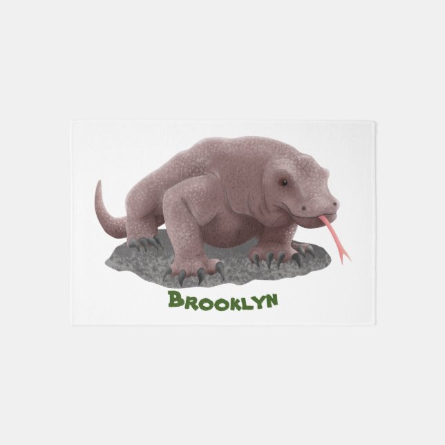 Komodo dragon illustration rug (Front)