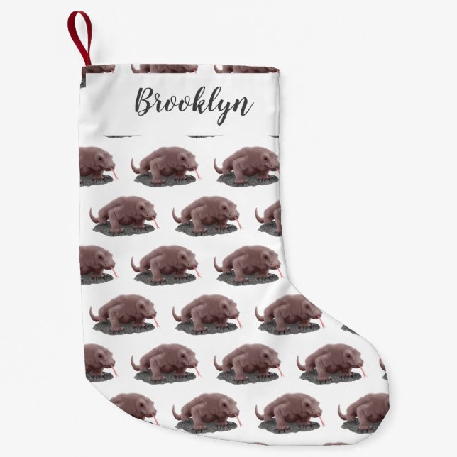 Komodo dragon illustration small christmas stocking (Front)