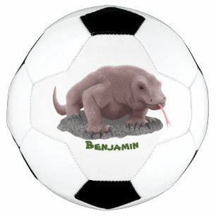 Komodo dragon illustration soccer ball