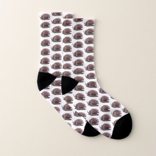 Komodo dragon illustration socks