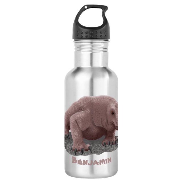 Komodo dragon illustration stainless steel water bottle (Front)