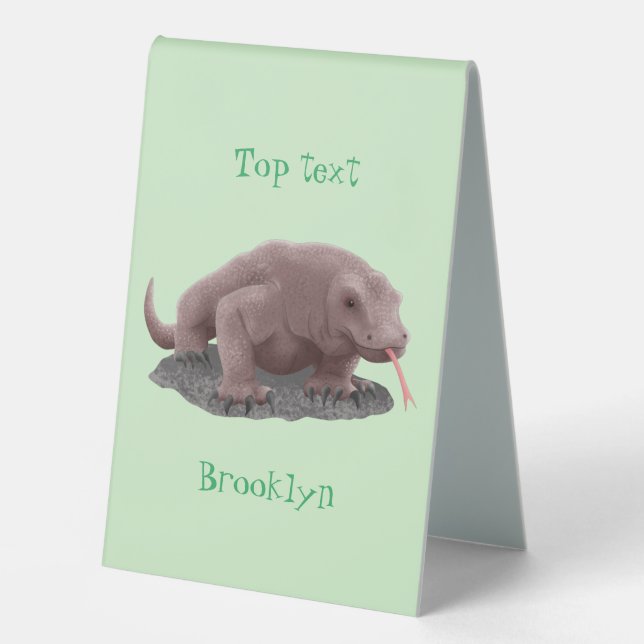 Komodo dragon illustration table tent (Front)