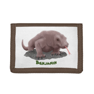 Komodo dragon illustration tri-fold wallet