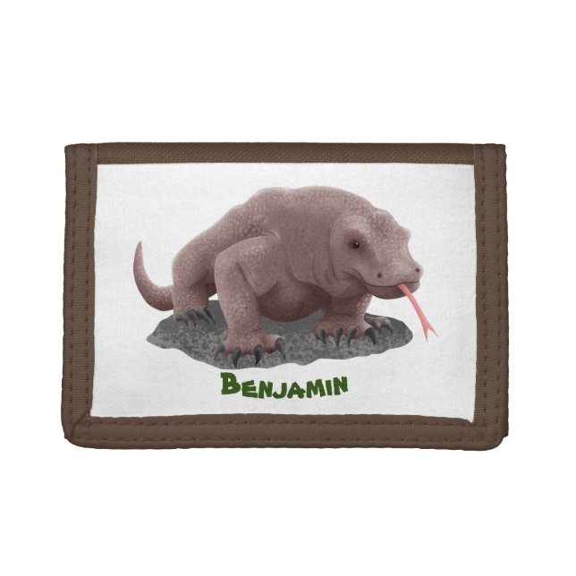 Komodo dragon illustration trifold wallet (Front)