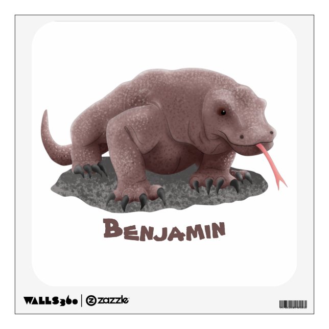Komodo dragon illustration wall decal (Front)