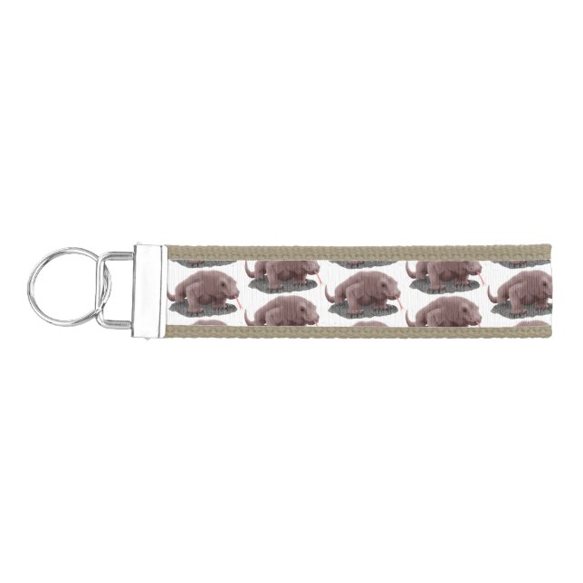 Komodo dragon illustration wrist keychain (Keys on Left)