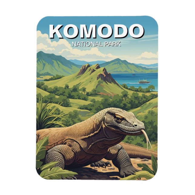 Komodo Dragon Indonesia National Park Magnet (Vertical)