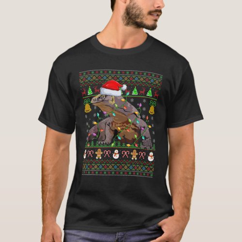 Komodo Dragon Lover Xmas Santa Komodo Dragon Ugly T_Shirt