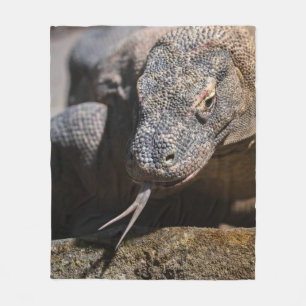  Komodo dragon showing its forked tongue Fleece Blanket