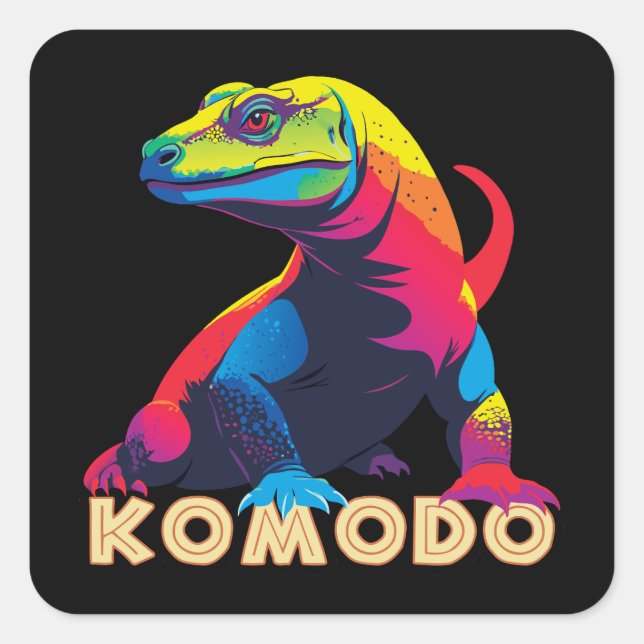 Komodo Dragon Square Sticker (Front)