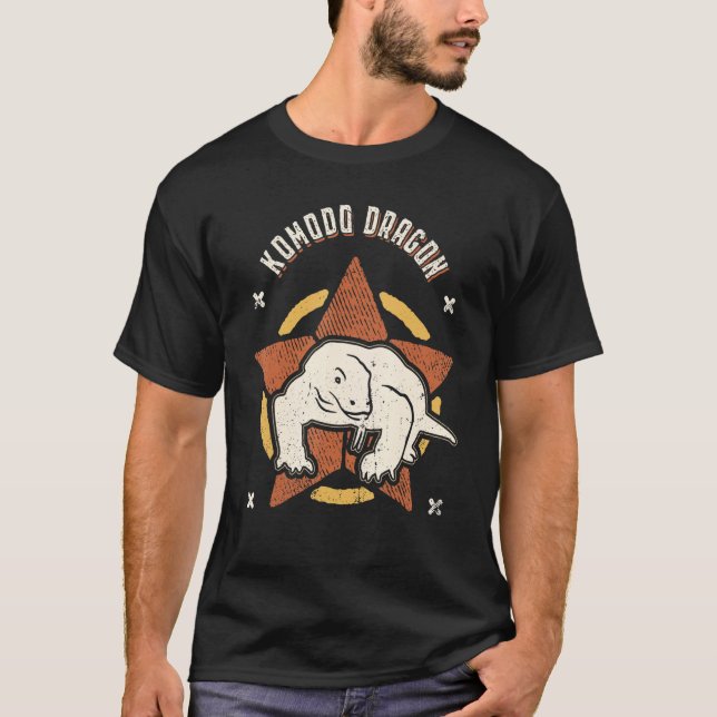 Komodo Dragon Vintage Retro Classic Animal T-Shirt (Front)