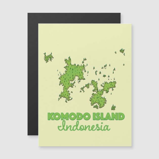 Komodo island Indonesia Map (Front/Back)