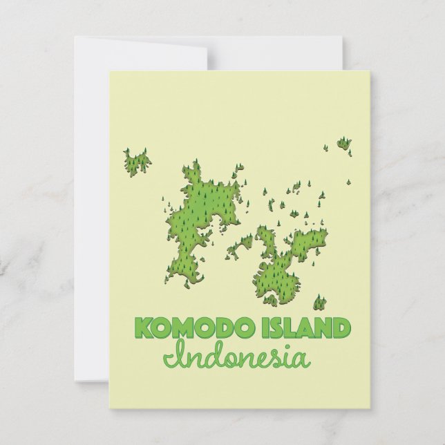 Komodo island Indonesia Map (Front)