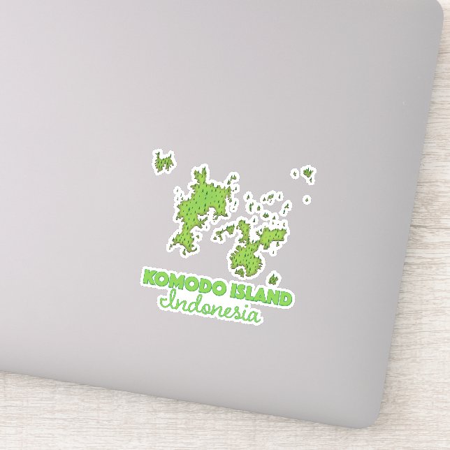Komodo island Indonesia Map Sticker (Detail)