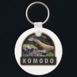 Komodo National Park Indonesia Vintage Keychain<br><div class="desc">Komodo vector artwork design. The park is a national park in Indonesia located within the Lesser Sunda Islands in the border region between the provinces of East Nusa Tenggara and West Nusa Tenggara.</div>