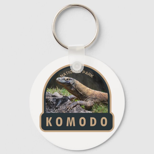 Komodo National Park Indonesia Vintage Keychain (Front)