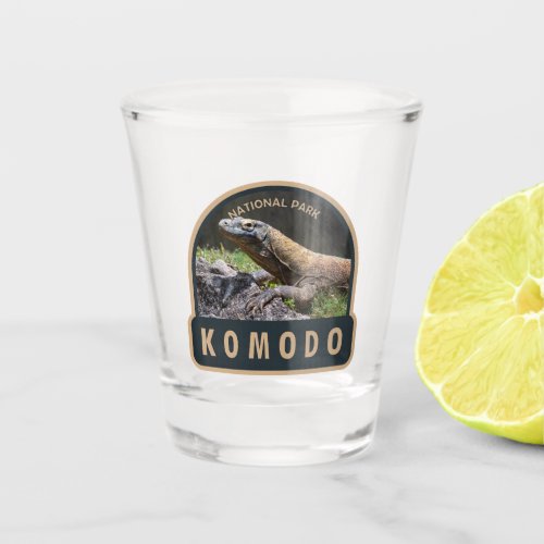 Komodo National Park Indonesia Vintage Shot Glass