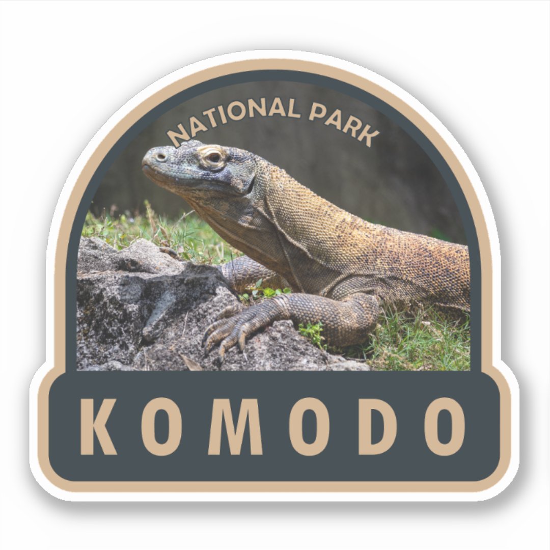 Komodo National Park Indonesia Vintage Sticker | Zazzle