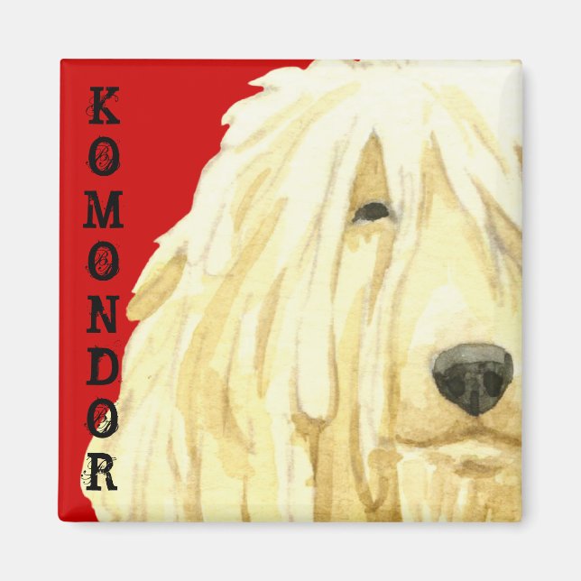 Komondor Color Block Magnet (Front)