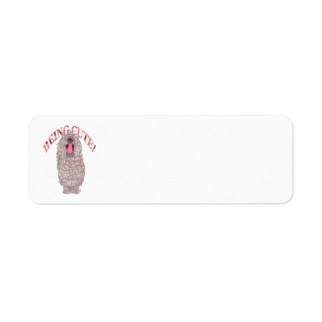 KOMONDOR DOG BEING CUTE LABEL (Front)