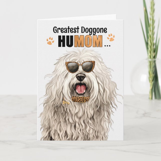 Komondor Dog Best HuMOM Ever Mother's Day Holiday Card (Front)