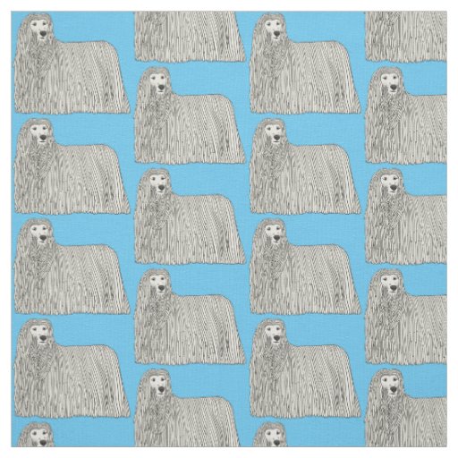 Komondor dog cartoon illustration fabric
