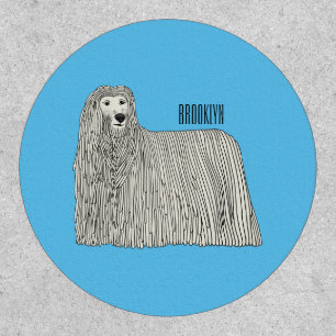 Komondor dog cartoon illustration  patch