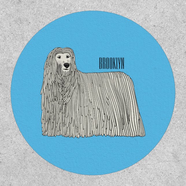 Komondor dog cartoon illustration  patch (Front)