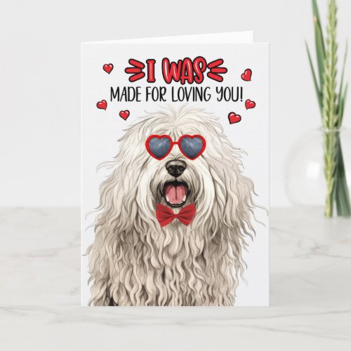 Komondor Dog Made for Loving You Valentine Holiday Card