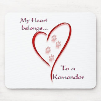 Komondor Heart Belongs Mouse Pad