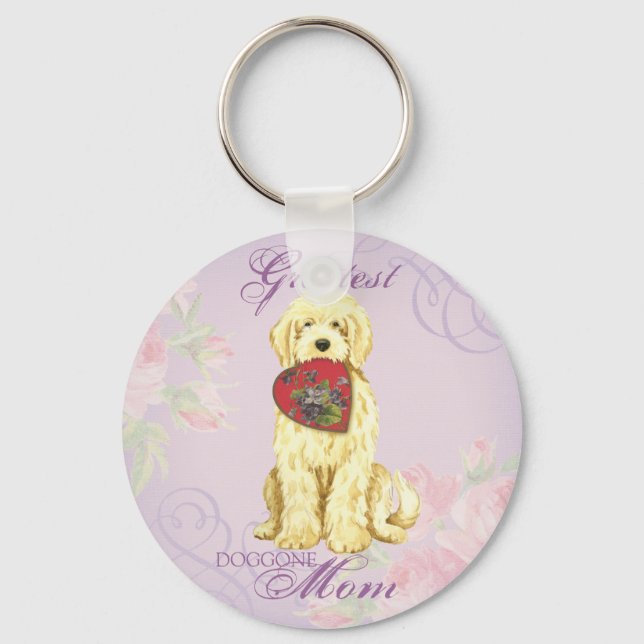 Komondor Heart Mom Keychain (Front)