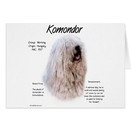 Komondor History Design Cards (Front Horizontal)