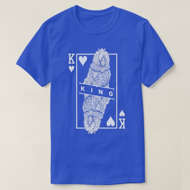Komondor Hungarian Sheepdog King Of Hearts Mop Dog T-Shirt (Design Front)