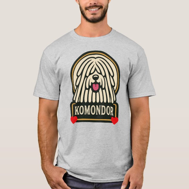 Komondor Hungarian Sheepdog Mop Dog with Dreads T-Shirt (Front)