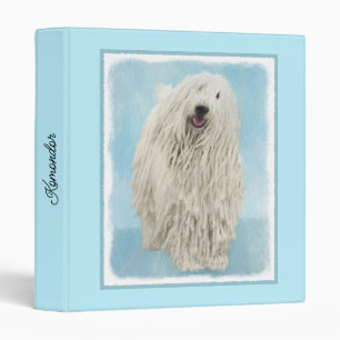 Komondor Painting - Cute Original Dog Art 3 Ring Binder