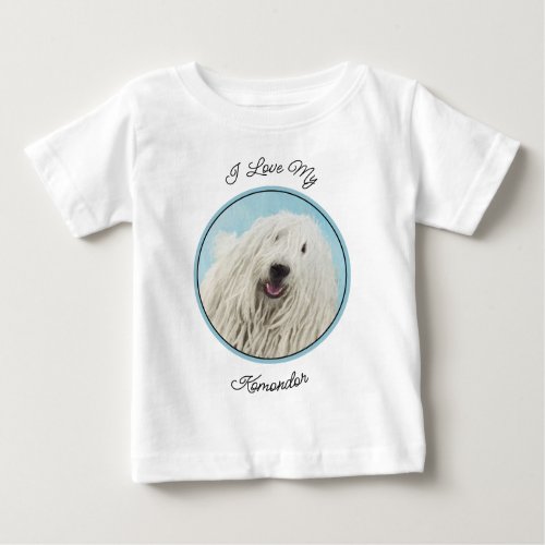 Komondor Painting _ Cute Original Dog Art Baby T_Shirt